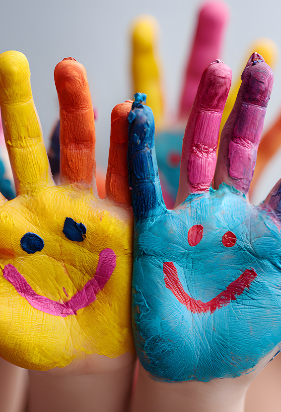medical professional with a smiling face and a health symbol representing care and support for two patients